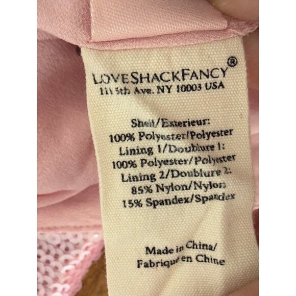 LoveShackFancy Stasia Sequin Dress Sz 2 Love Shack Fancy Flamenco Pink Ethereal - Picture 8 of 16